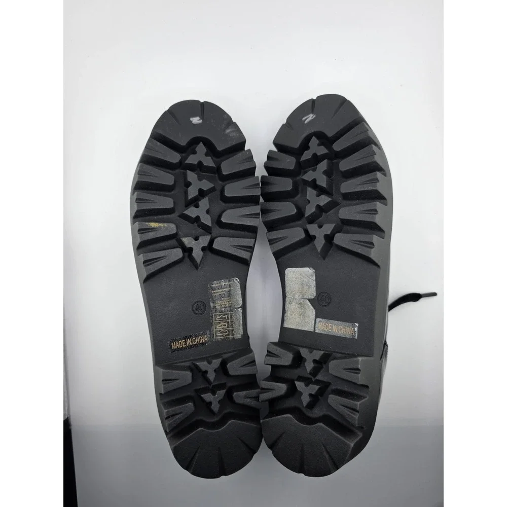 Sixtyseven Black Patent Platform Loafers Chunky Lug Sole Womens US 9 EU 40